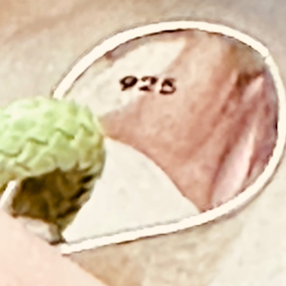 925 Sterling Silver Plated Nephrite Jade Crystal Large Green Oval Pendant - Picture 6 of 10